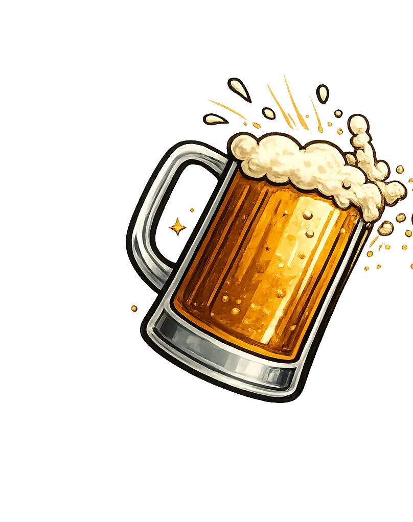 Left beer mug